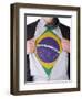 Business Man With Brazilian Flag T-Shirt-IJdema-Framed Art Print