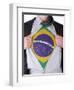 Business Man With Brazilian Flag T-Shirt-IJdema-Framed Art Print