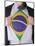 Business Man With Brazilian Flag T-Shirt-IJdema-Mounted Art Print