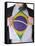 Business Man With Brazilian Flag T-Shirt-IJdema-Framed Stretched Canvas