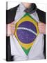 Business Man With Brazilian Flag T-Shirt-IJdema-Stretched Canvas