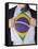 Business Man With Brazilian Flag T-Shirt-IJdema-Framed Stretched Canvas