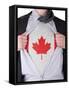 Business Man With Canadian Flag T-Shirt-IJdema-Framed Stretched Canvas