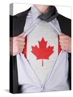 Business Man With Canadian Flag T-Shirt-IJdema-Stretched Canvas