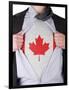 Business Man With Canadian Flag T-Shirt-IJdema-Framed Art Print