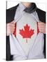 Business Man With Canadian Flag T-Shirt-IJdema-Stretched Canvas