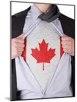 Business Man With Canadian Flag T-Shirt-IJdema-Mounted Art Print