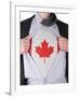 Business Man With Canadian Flag T-Shirt-IJdema-Framed Art Print