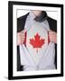 Business Man With Canadian Flag T-Shirt-IJdema-Framed Art Print