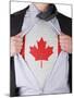 Business Man With Canadian Flag T-Shirt-IJdema-Mounted Art Print