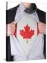 Business Man With Canadian Flag T-Shirt-IJdema-Stretched Canvas