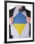 Business Man With Ukrainian Flag T-Shirt-IJdema-Framed Art Print