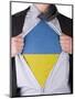 Business Man With Ukrainian Flag T-Shirt-IJdema-Mounted Art Print