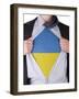 Business Man With Ukrainian Flag T-Shirt-IJdema-Framed Art Print