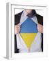 Business Man With Ukrainian Flag T-Shirt-IJdema-Framed Art Print