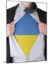 Business Man With Ukrainian Flag T-Shirt-IJdema-Mounted Art Print