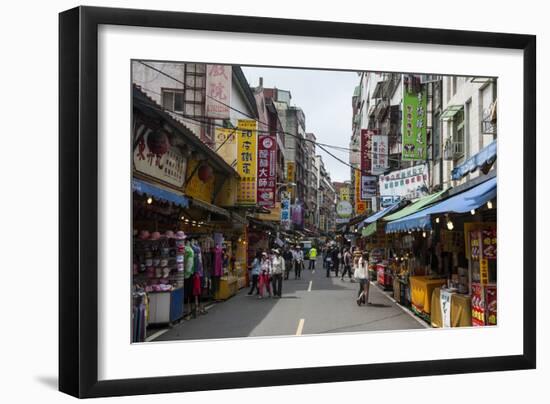Business Street in Danshui, Suburb of Taipei, Taiwan, Asia-Michael Runkel-Framed Photographic Print
