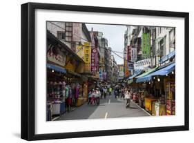 Business Street in Danshui, Suburb of Taipei, Taiwan, Asia-Michael Runkel-Framed Photographic Print