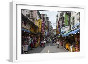 Business Street in Danshui, Suburb of Taipei, Taiwan, Asia-Michael Runkel-Framed Photographic Print