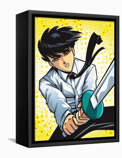 Business Warrior-Harry Briggs-Framed Stretched Canvas