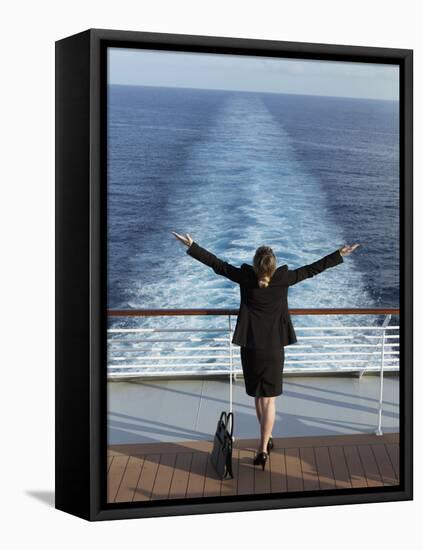 Business Woman on a Cruise Ship, Nassau, Bahamas, West Indies, Caribbean, Central America-Angelo Cavalli-Framed Stretched Canvas