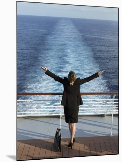 Business Woman on a Cruise Ship, Nassau, Bahamas, West Indies, Caribbean, Central America-Angelo Cavalli-Mounted Photographic Print