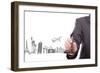 Businessman Drawing  World Travel (Japan,France,Italy,New York,India,Egypt)-jannoon028-Framed Photographic Print