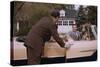 Businessman Dropping off Carpooler-William P. Gottlieb-Stretched Canvas