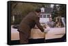Businessman Dropping off Carpooler-William P. Gottlieb-Framed Stretched Canvas