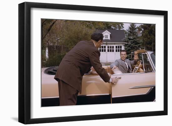 Businessman Dropping off Carpooler-William P. Gottlieb-Framed Photographic Print