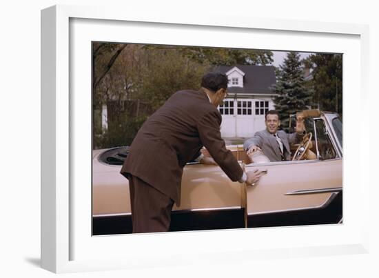 Businessman Dropping off Carpooler-William P. Gottlieb-Framed Photographic Print