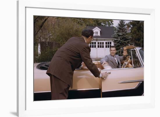 Businessman Dropping off Carpooler-William P. Gottlieb-Framed Photographic Print