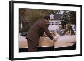 Businessman Dropping off Carpooler-William P. Gottlieb-Framed Photographic Print