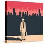 Businessman in the City-JoeBakal-Stretched Canvas