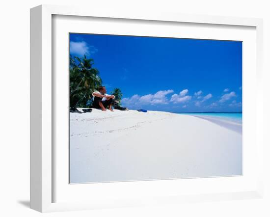 Businessman on Beach, Maldives-Stuart Westmorland-Framed Premium Photographic Print