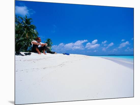 Businessman on Beach, Maldives-Stuart Westmorland-Mounted Photographic Print