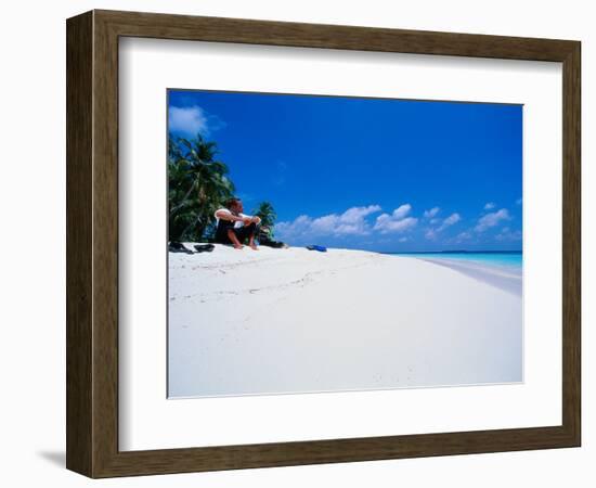 Businessman on Beach, Maldives-Stuart Westmorland-Framed Photographic Print