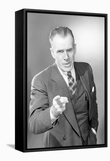 Businessman Pointing-Philip Gendreau-Framed Stretched Canvas