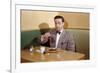 Businessman Pouring Syrup on Pancakes-William P. Gottlieb-Framed Photographic Print