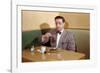 Businessman Pouring Syrup on Pancakes-William P. Gottlieb-Framed Photographic Print