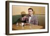 Businessman Pouring Syrup on Pancakes-William P. Gottlieb-Framed Photographic Print