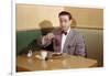 Businessman Pouring Syrup on Pancakes-William P. Gottlieb-Framed Photographic Print