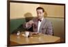 Businessman Pouring Syrup on Pancakes-William P. Gottlieb-Framed Photographic Print