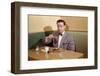 Businessman Pouring Syrup on Pancakes-William P. Gottlieb-Framed Photographic Print