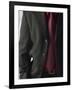 Businessman Wearing Red Shirt and Tie Under Black Suit-null-Framed Photographic Print