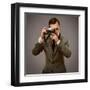 Businessman With A Retro Camera-NejroN Photo-Framed Art Print