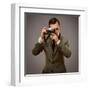 Businessman With A Retro Camera-NejroN Photo-Framed Art Print