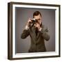 Businessman With A Retro Camera-NejroN Photo-Framed Art Print