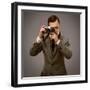 Businessman With A Retro Camera-NejroN Photo-Framed Art Print