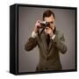 Businessman With A Retro Camera-NejroN Photo-Framed Stretched Canvas